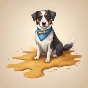 an image of a dog with a diarrhea accident on carpet