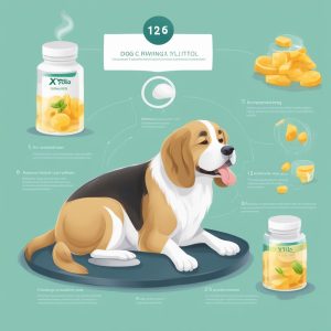 an image of a dog surrounded by xylitol containing products