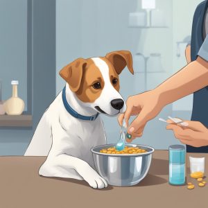 an image of a dog receiving a dewormer