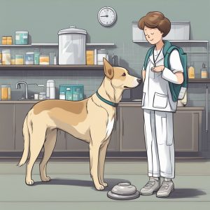 dog visiting a veterinarian