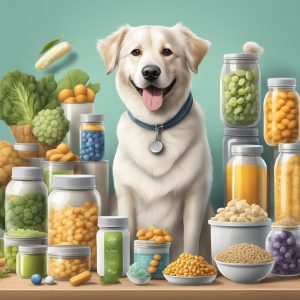 A dog with probiotics