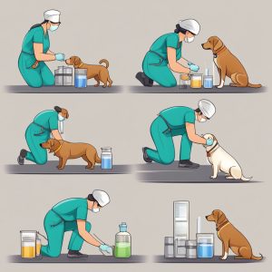 image of a vet helping dogs with whipworm infestation